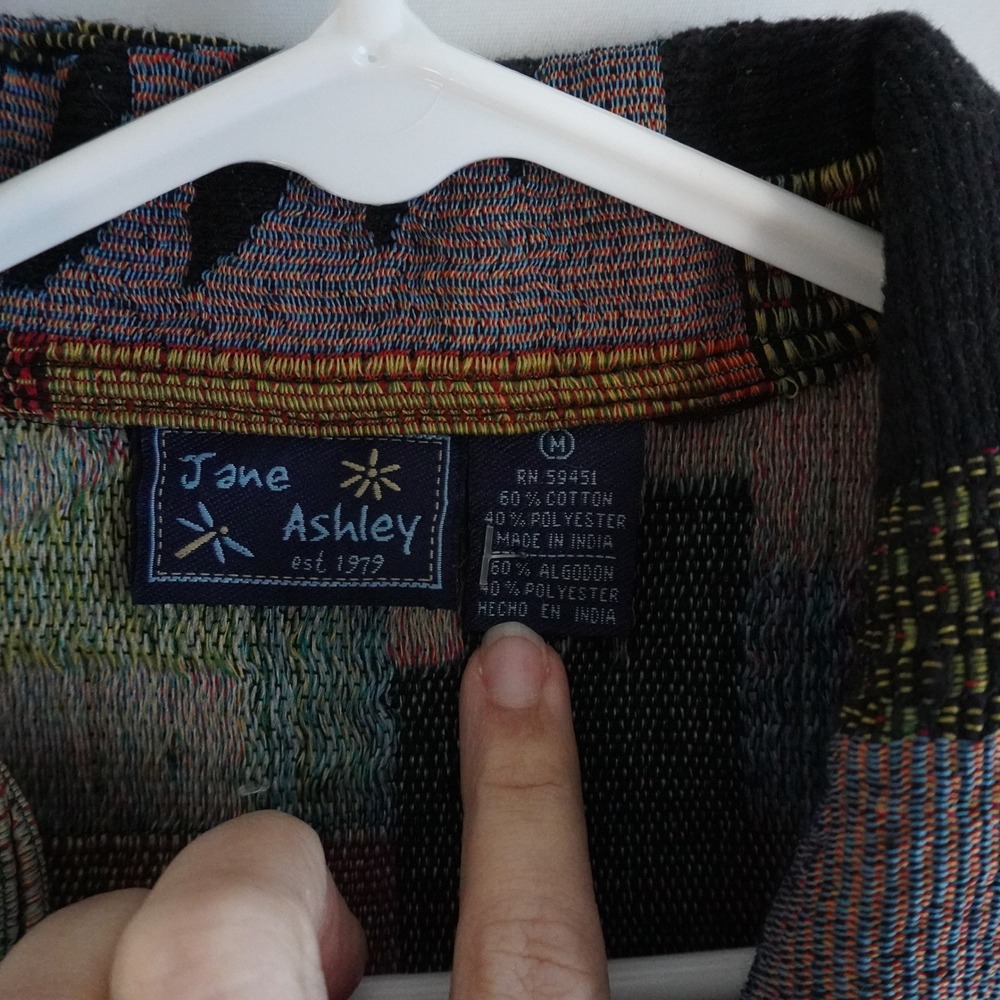 VTG Jane Ashley Tapestry Patchwork Button Front J… - image 2